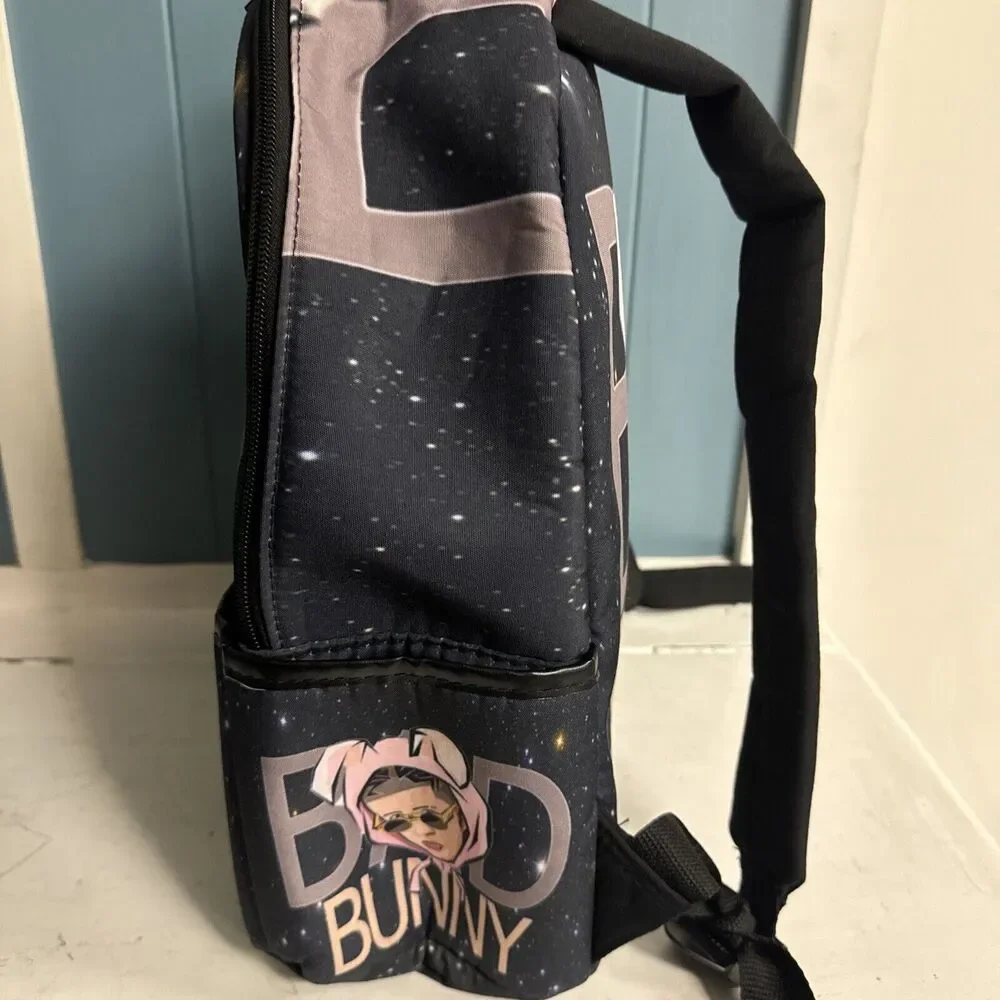 Trendy‎ Cartoon School Backpack Travel Bag BookBag Rapper Bad Bunny Hip Hop